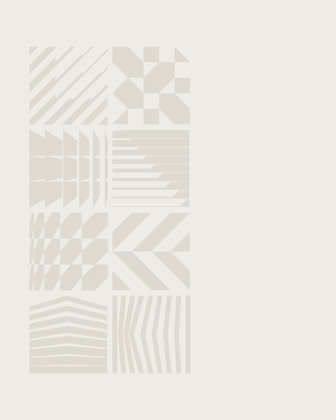 Pattern grafico astratto composto da forme geometriche e linee ripetute su sfondo chiaro.