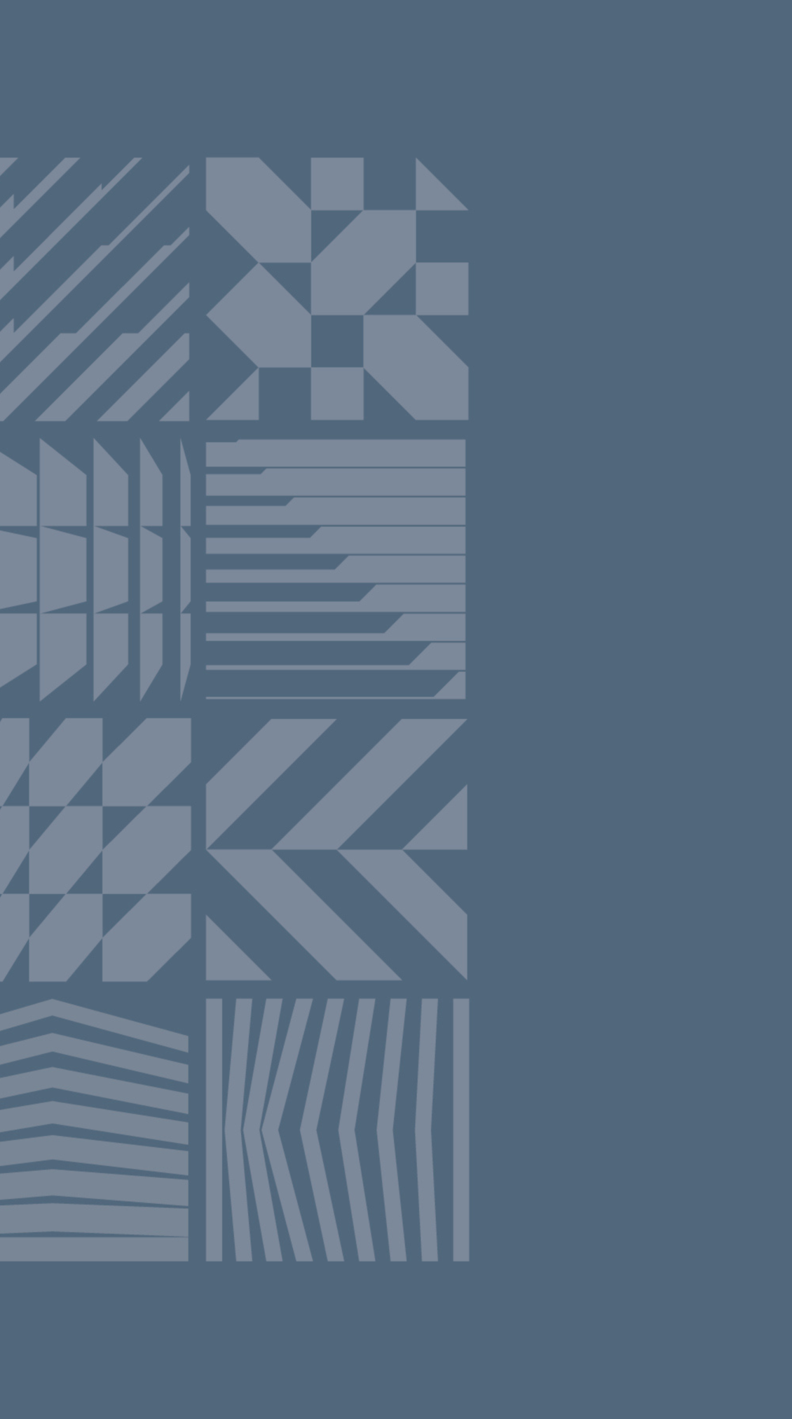 Pattern grafico astratto con forme geometriche stilizzate in tonalità di blu su sfondo uniforme.